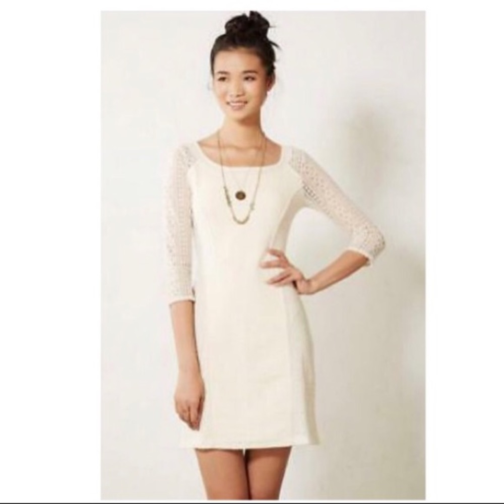 Anthropologie Bordeaux Lace Frost Dress